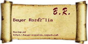 Beyer Rozália névjegykártya